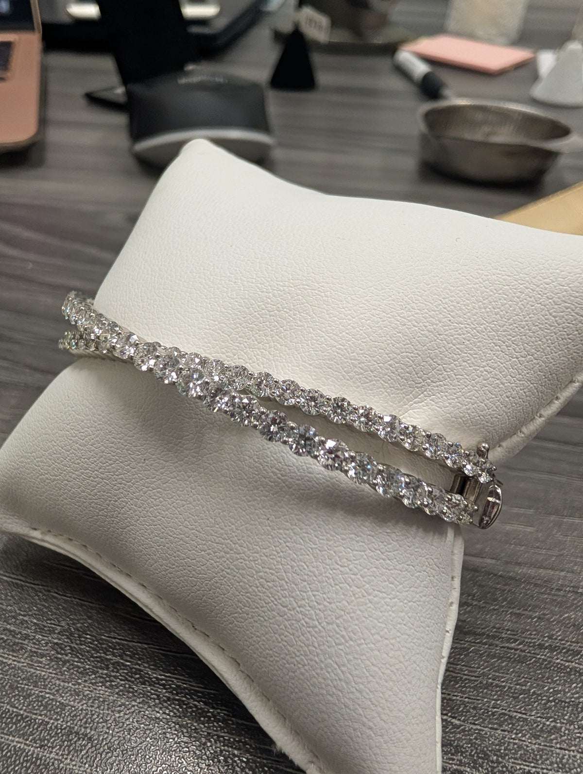 Crossover Graduated Diamond Bangle