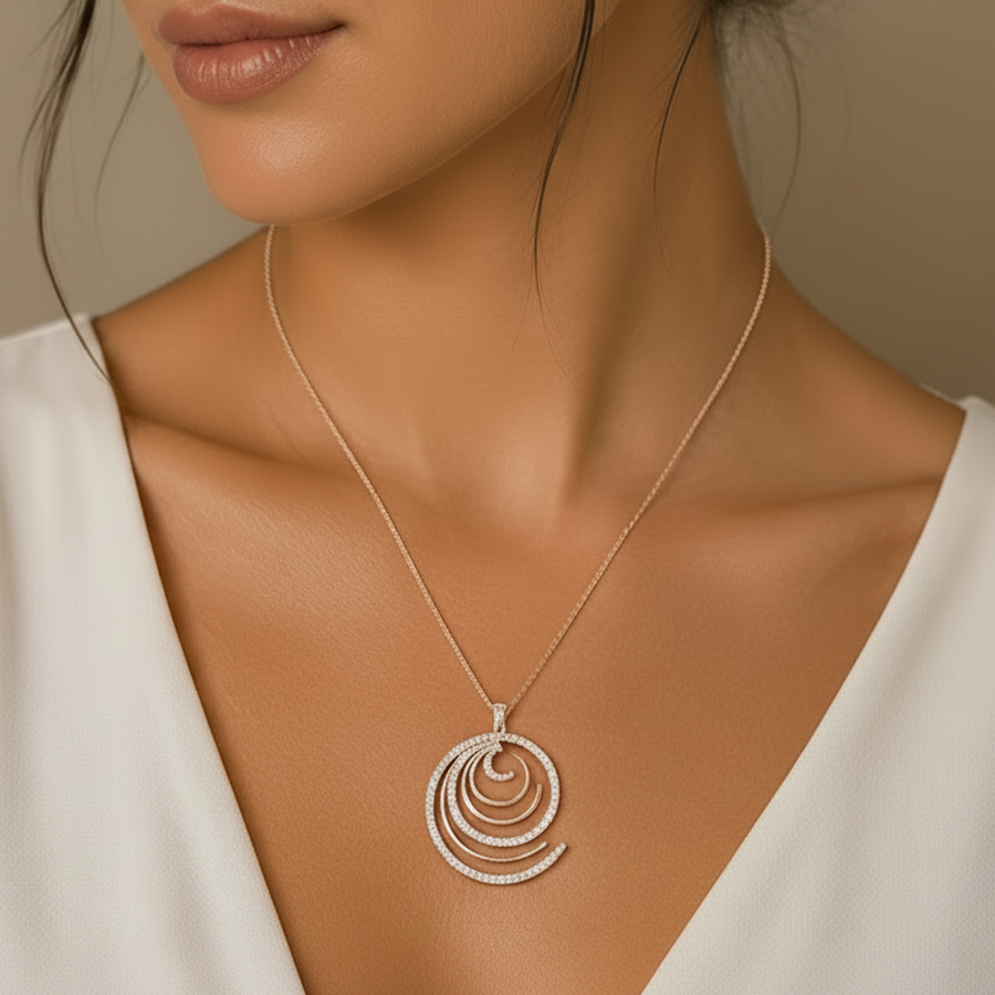 Diamond Spiral Swirl Pendant