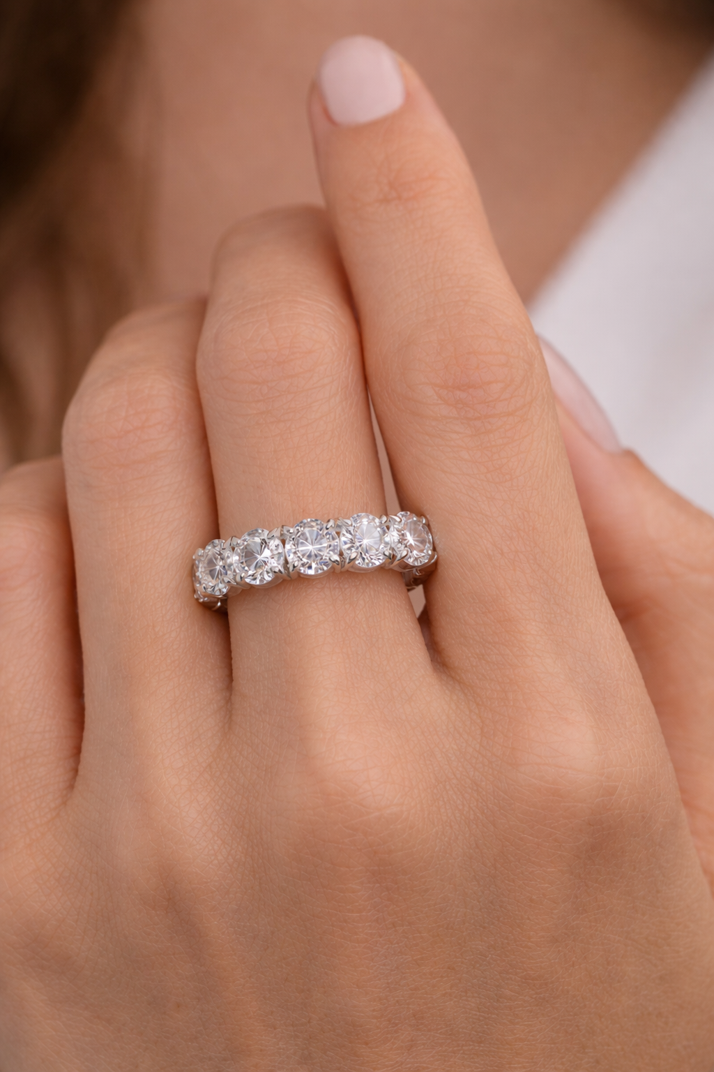 U Prong Diamond Eternity Band