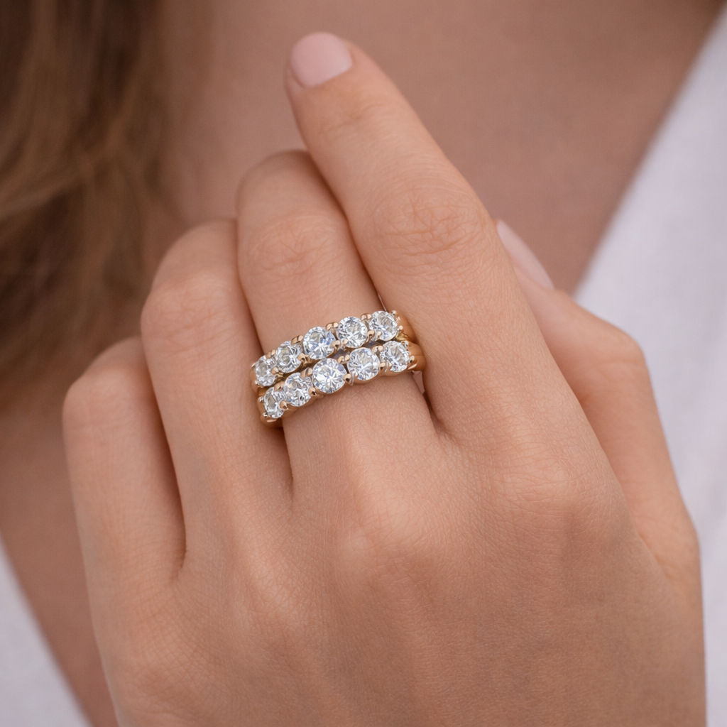 Split Shank Double Row Diamond Ring
