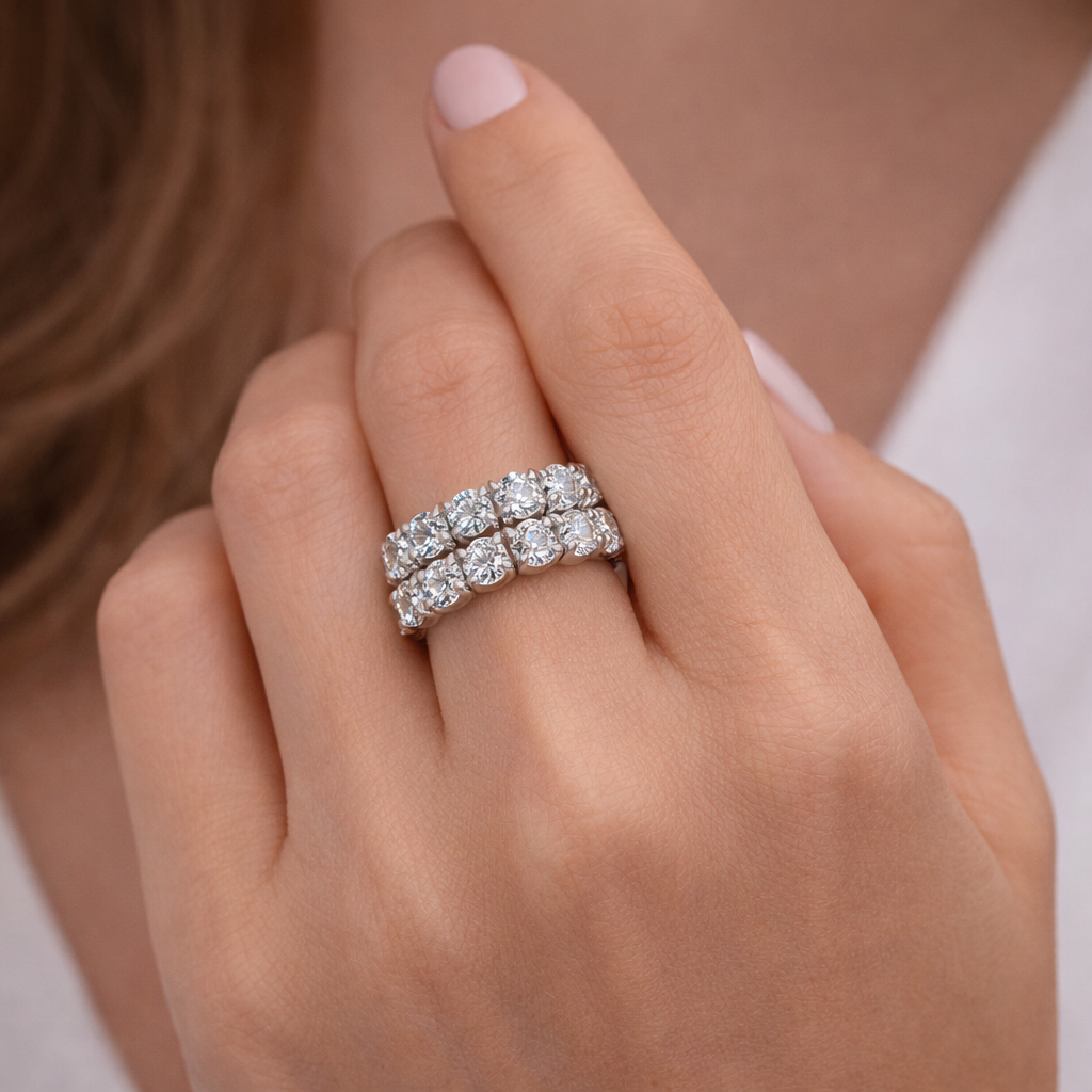 Split Shank Double Row Diamond Ring