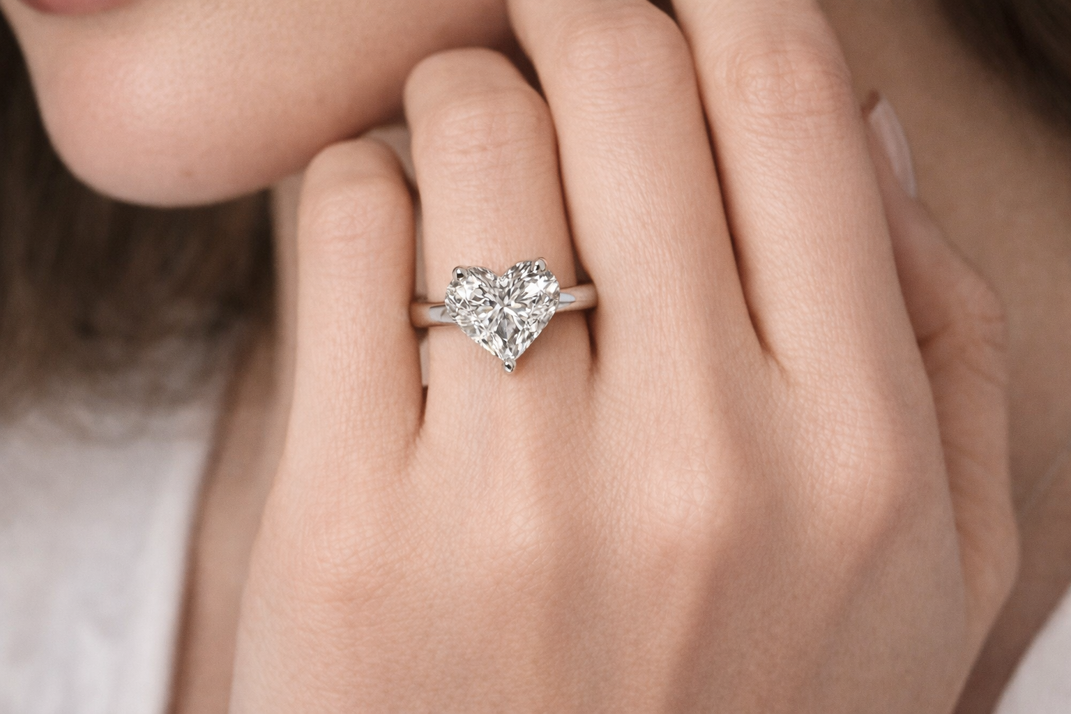 1.5ct Heart Shape Crown Diamond Ring