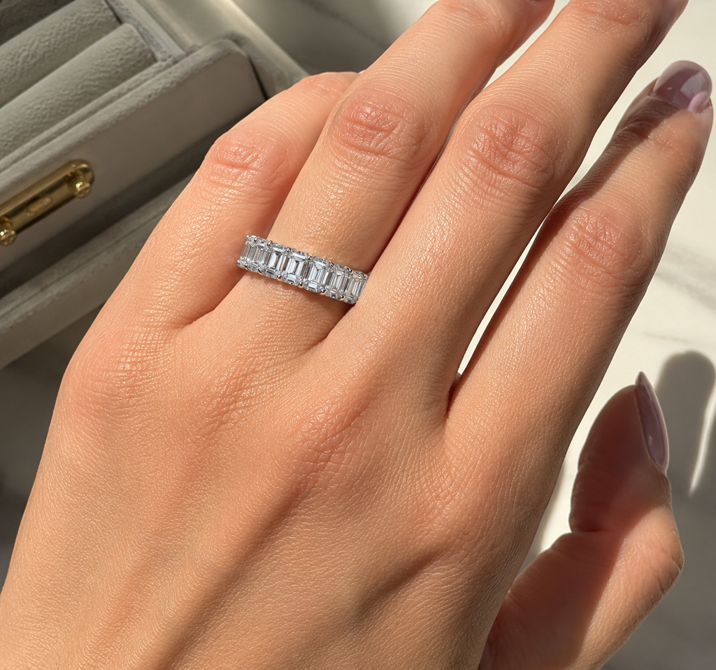 Emerald Cut Full Eternity Diamond Band