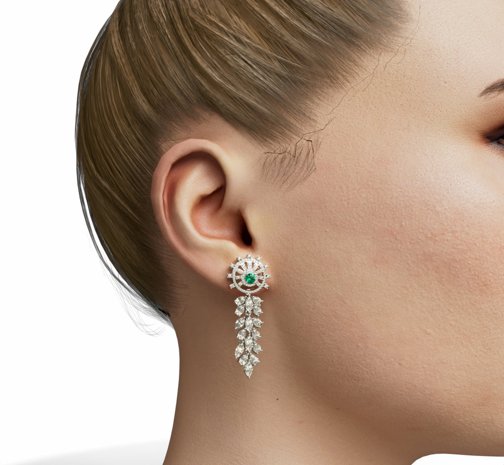 Emerald Radiance Cascade Earrings image 0