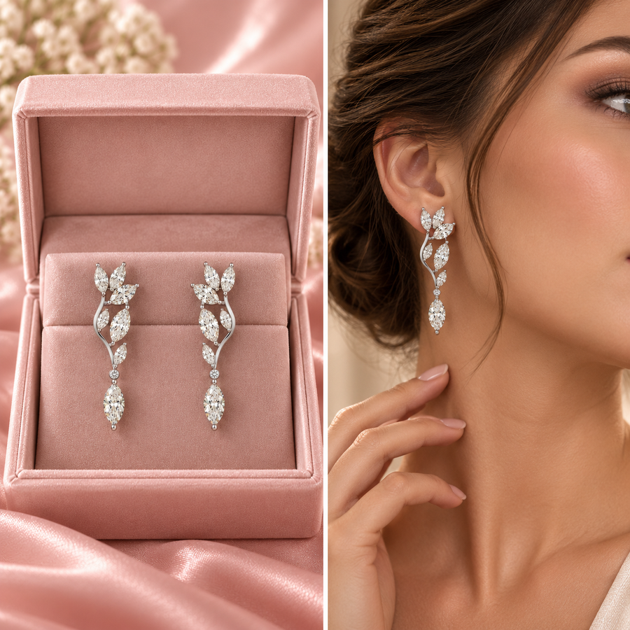 Fancy Marquise Diamond Dangle Earring