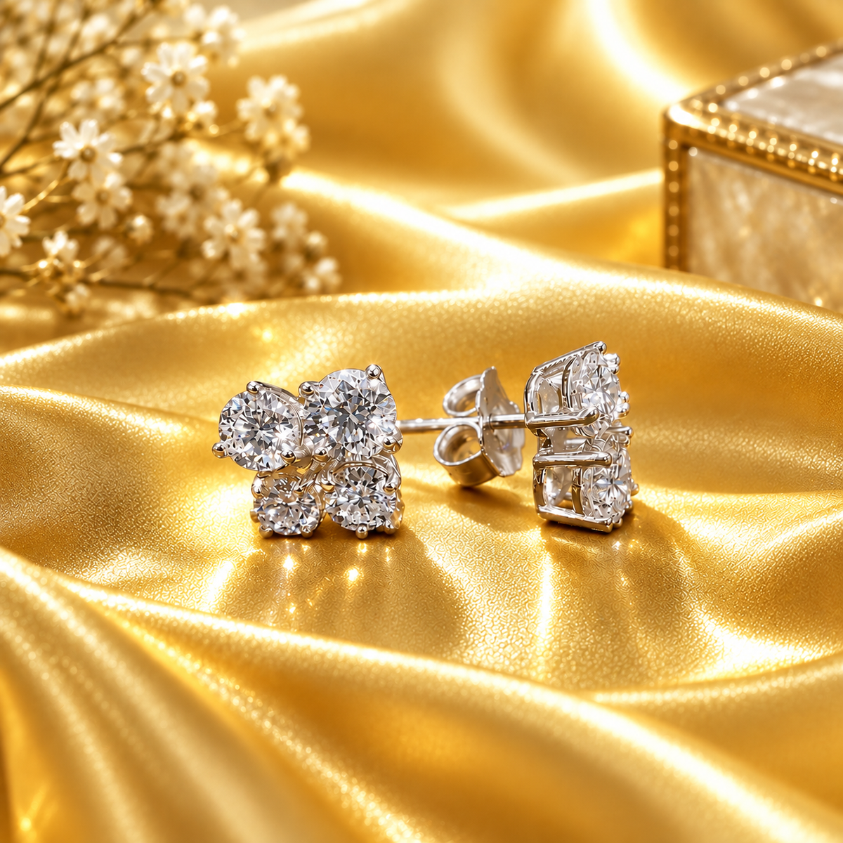 Four Stone Stud Earring