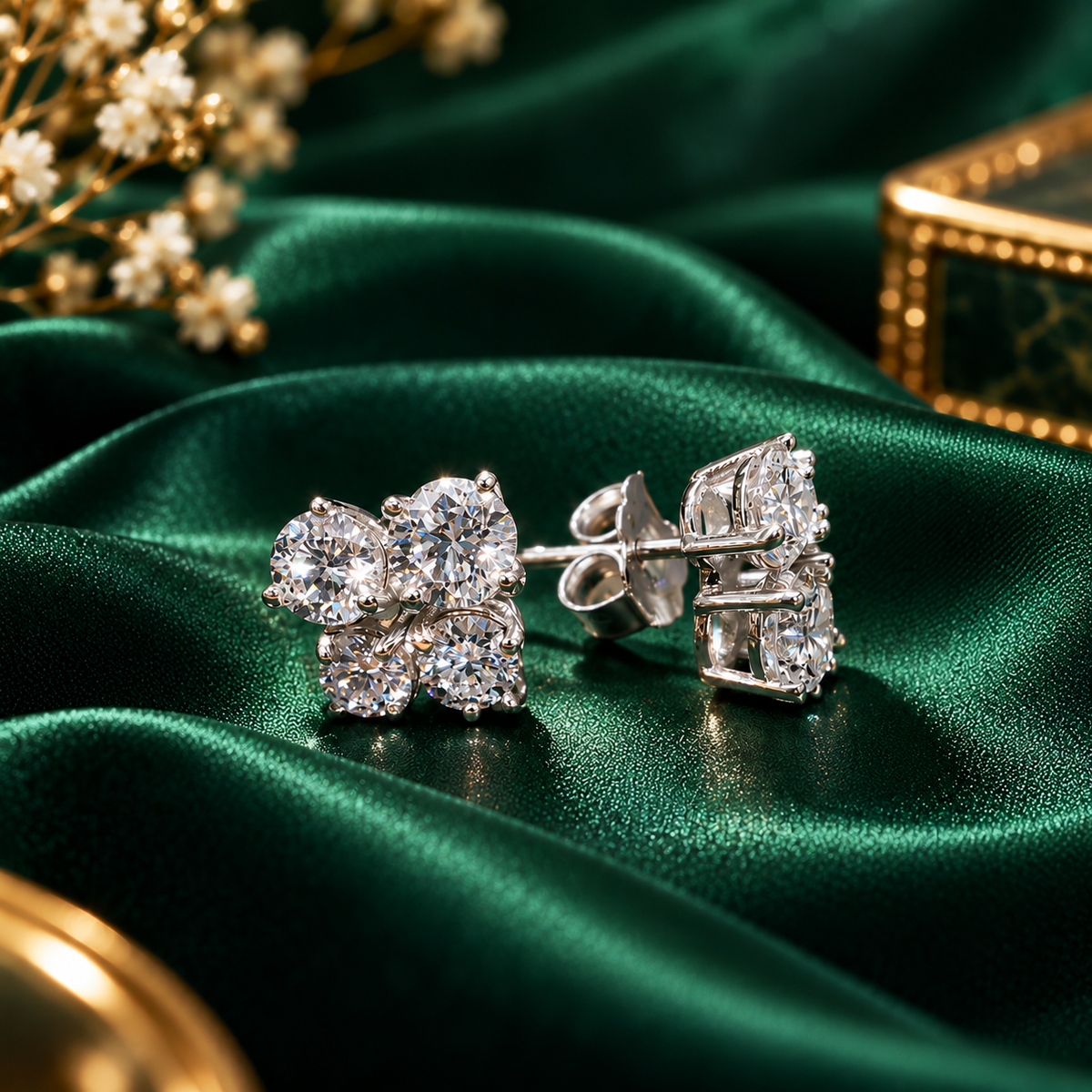 Four Stone Stud Earring