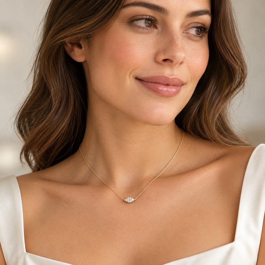 Marquise Stud Diamond Pendant