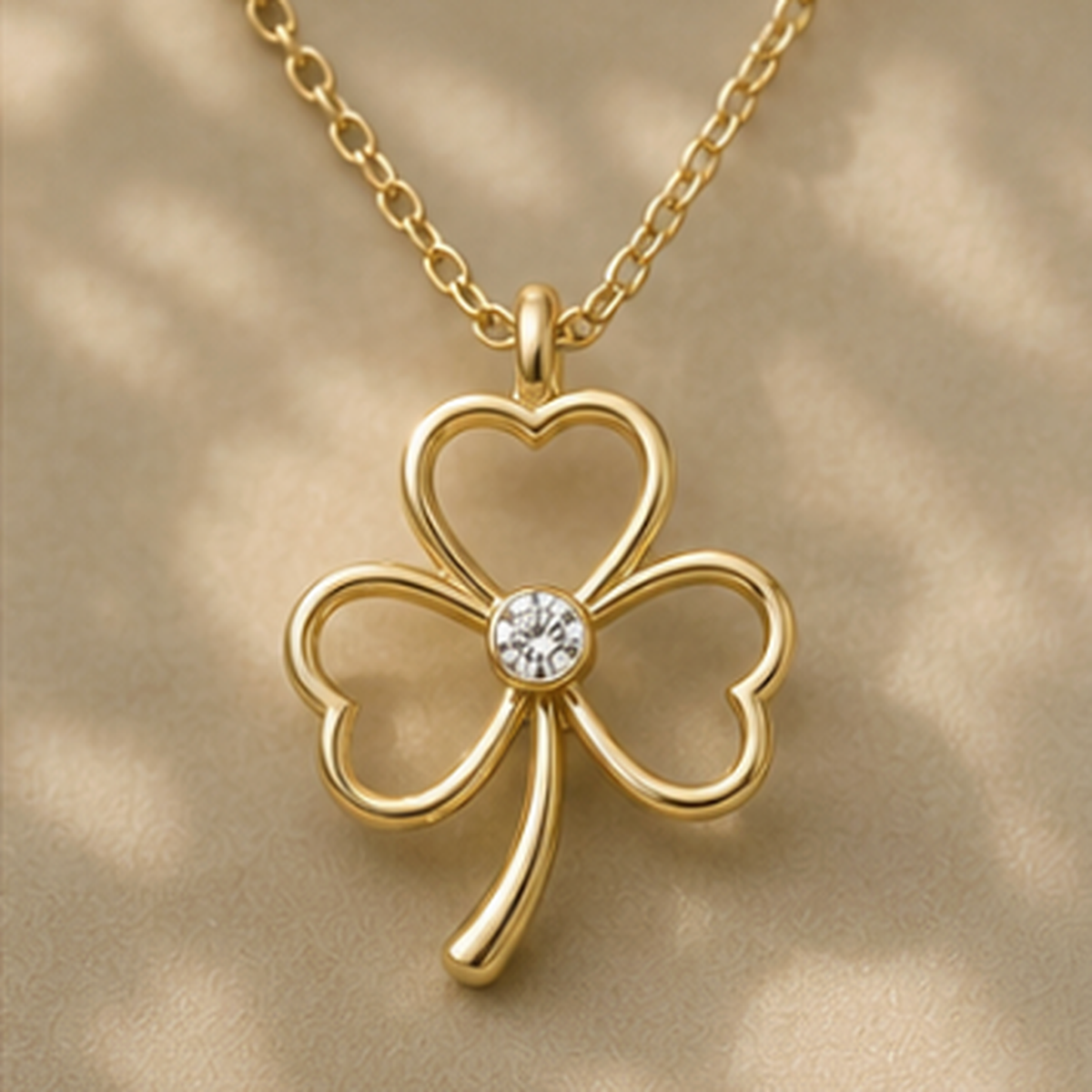 Open Shamrock Diamond Pendant