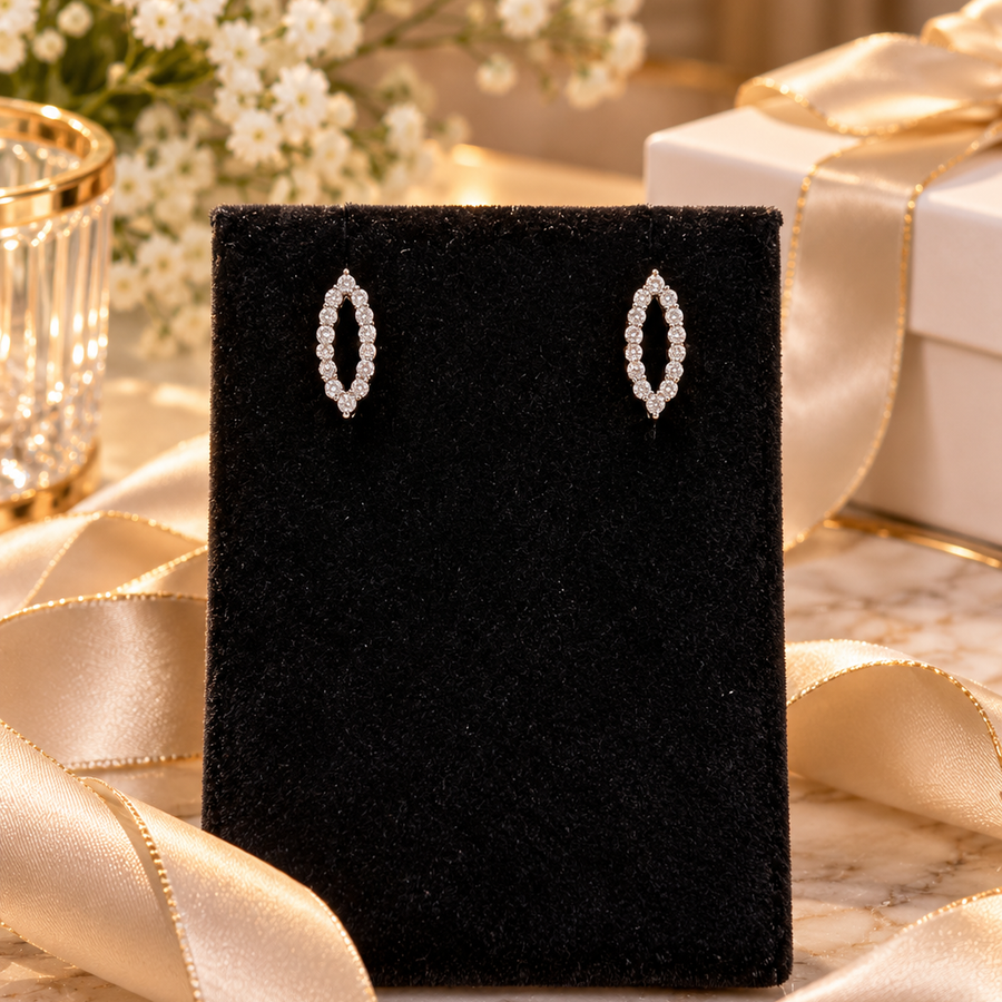 Open Marquise Diamond Stud Earring