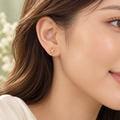 Open Shamrock Diamond Stud Earring