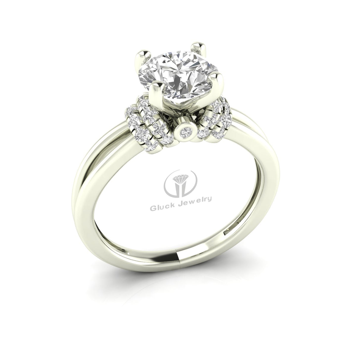 Plain Split Shank Lab Grown Diamond Engagement Ring