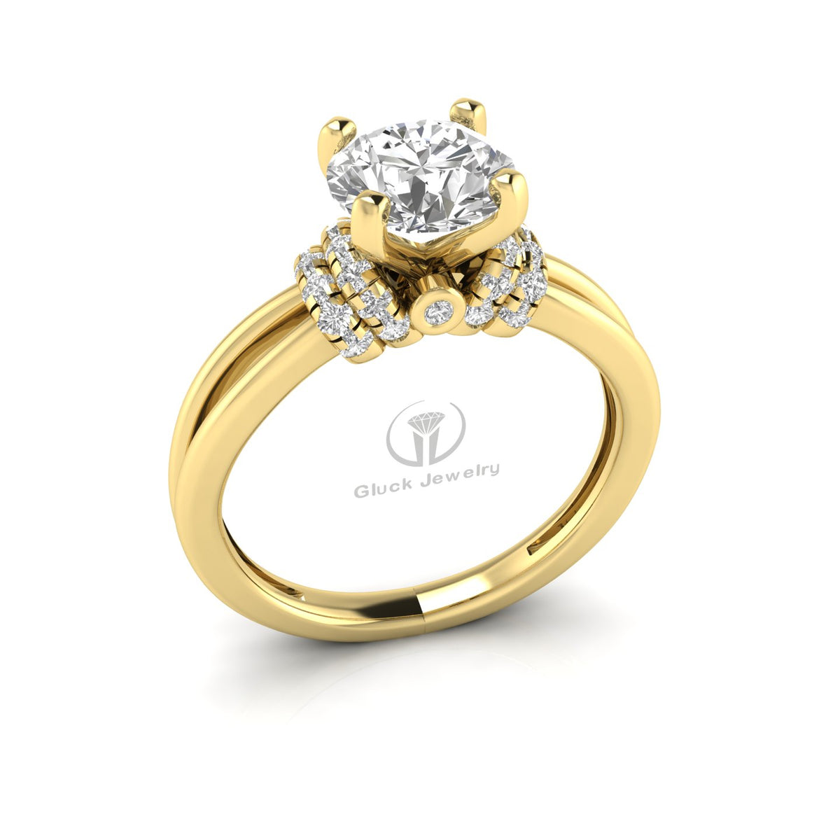 Plain Split Shank Lab Grown Diamond Engagement Ring