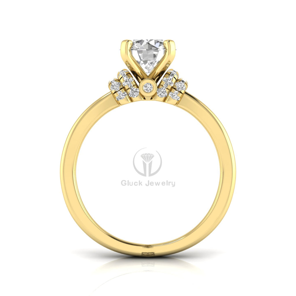 Plain Split Shank Lab Grown Diamond Engagement Ring