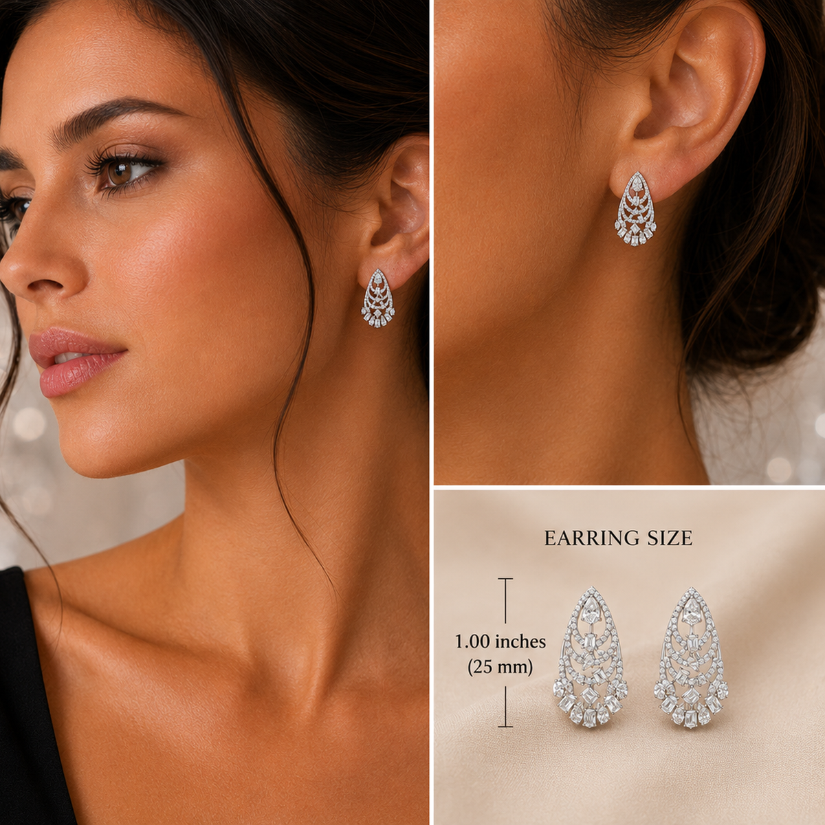 Radiant Teardrop Diamond Earrings – Art Deco Elegance