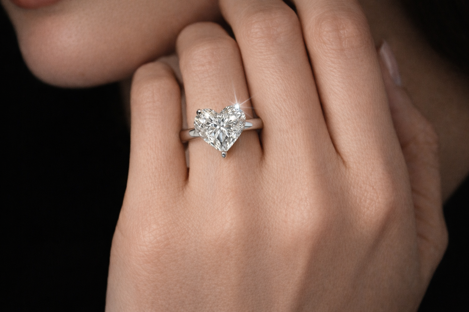 1.5ct Heart Shape Crown Diamond Ring