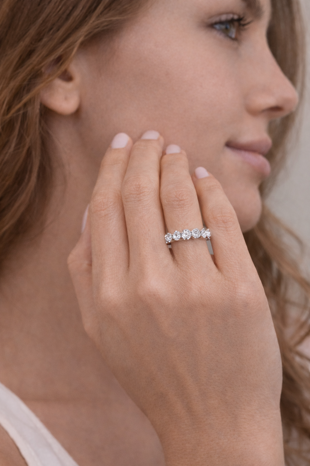 Seven Stone U Prong Diamond Wedding Band