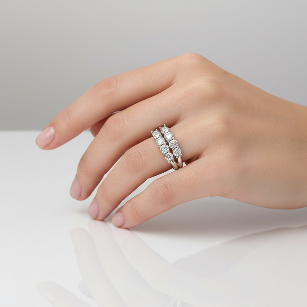 Split Shank Double Row Diamond Ring