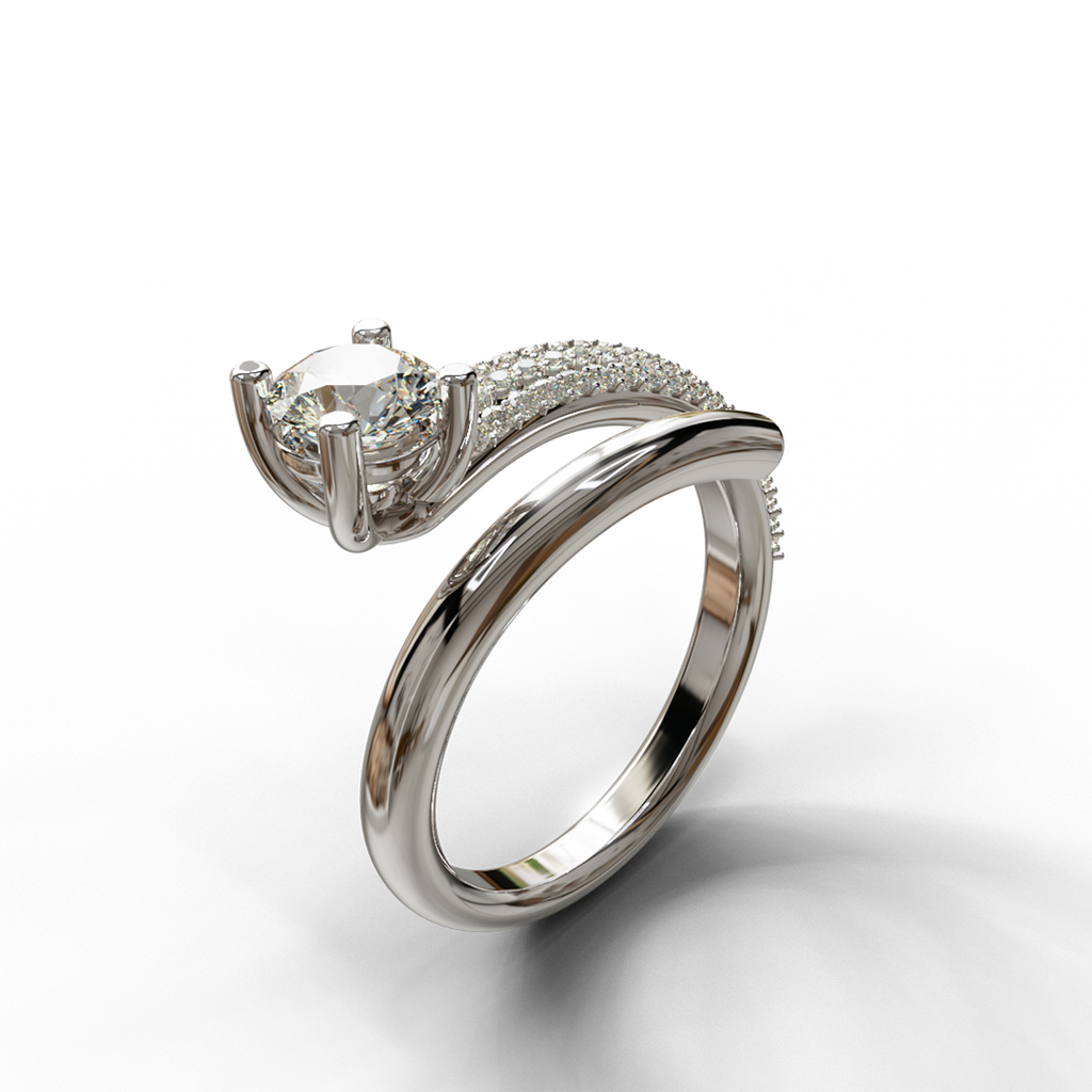 Three Row Pave Setting Diamond Ring