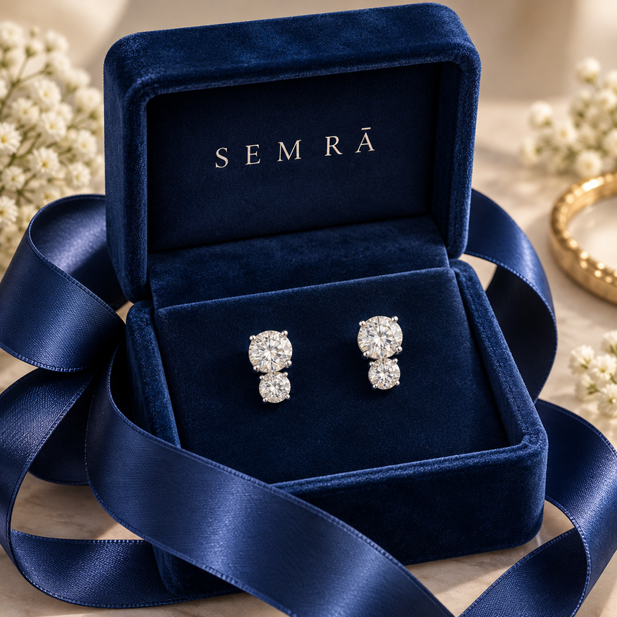 Two Diamonds Stud Earring