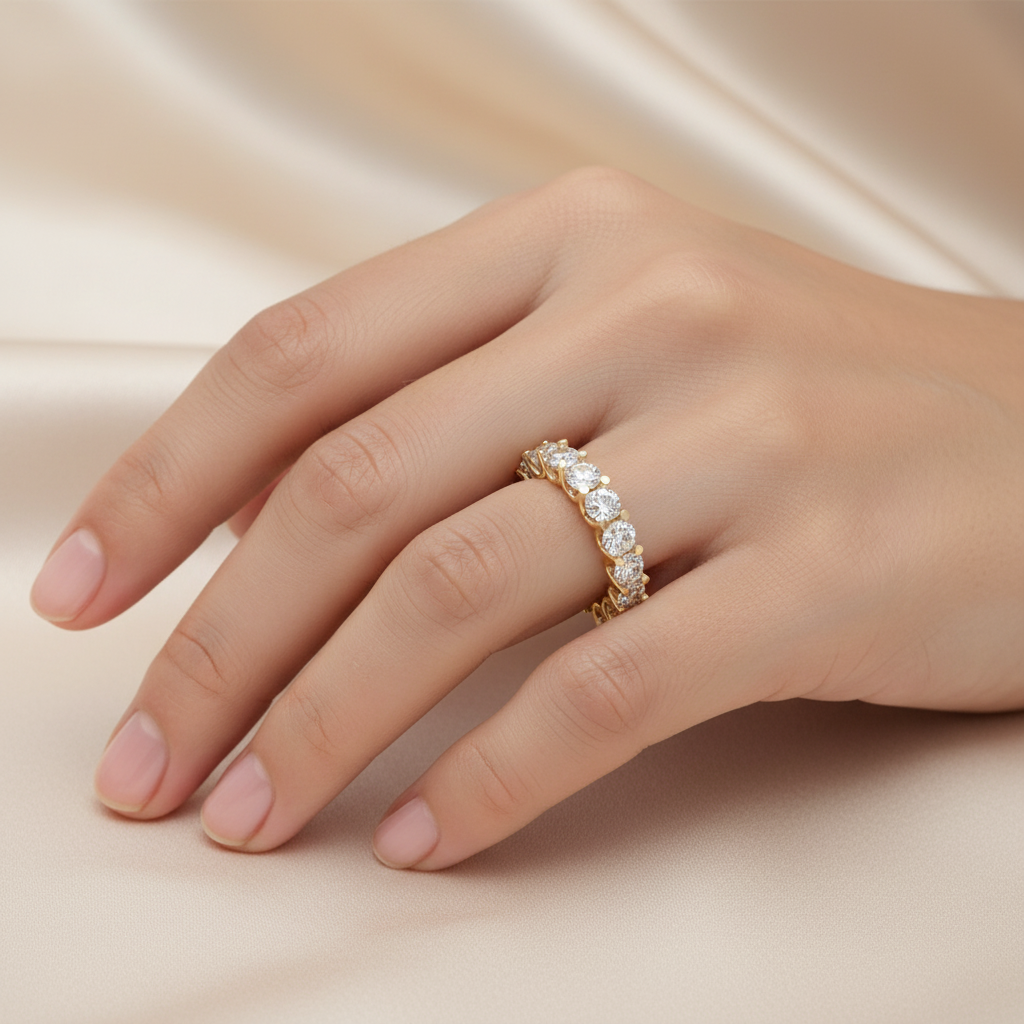 U Prong Diamond Eternity Band