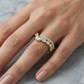V Shape Pear Shapes and Round Diamond Ring