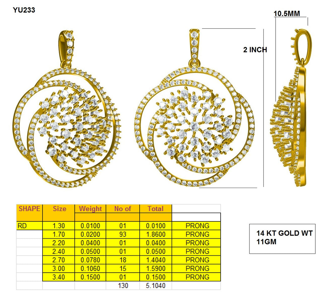 Cluster Diamond Pendant