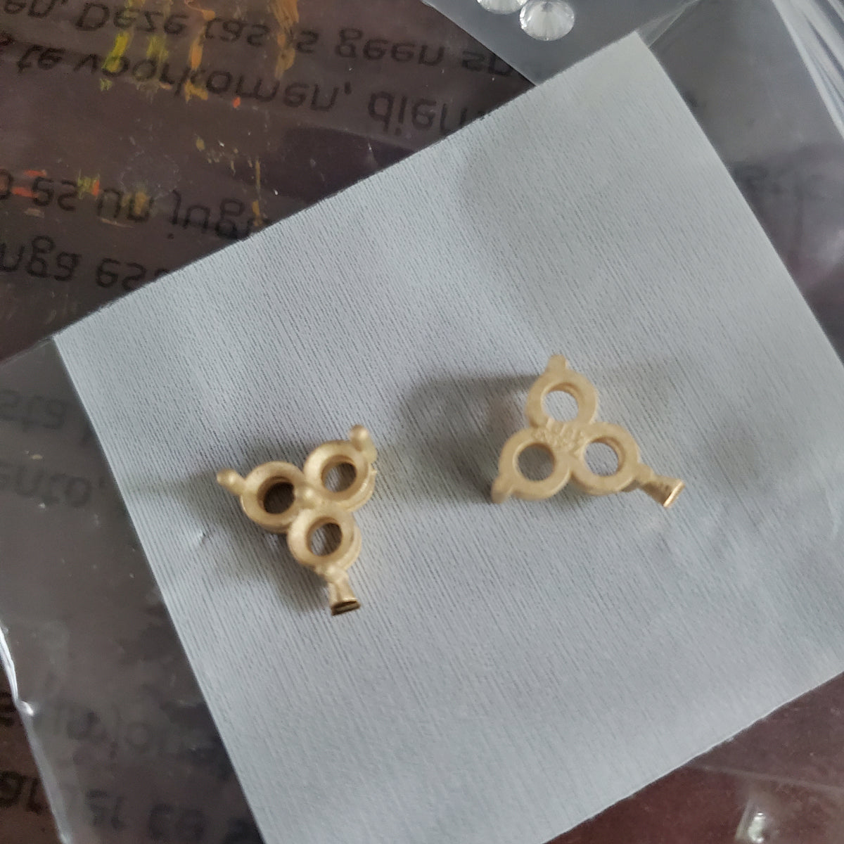 Three Stone Round Stud Earring