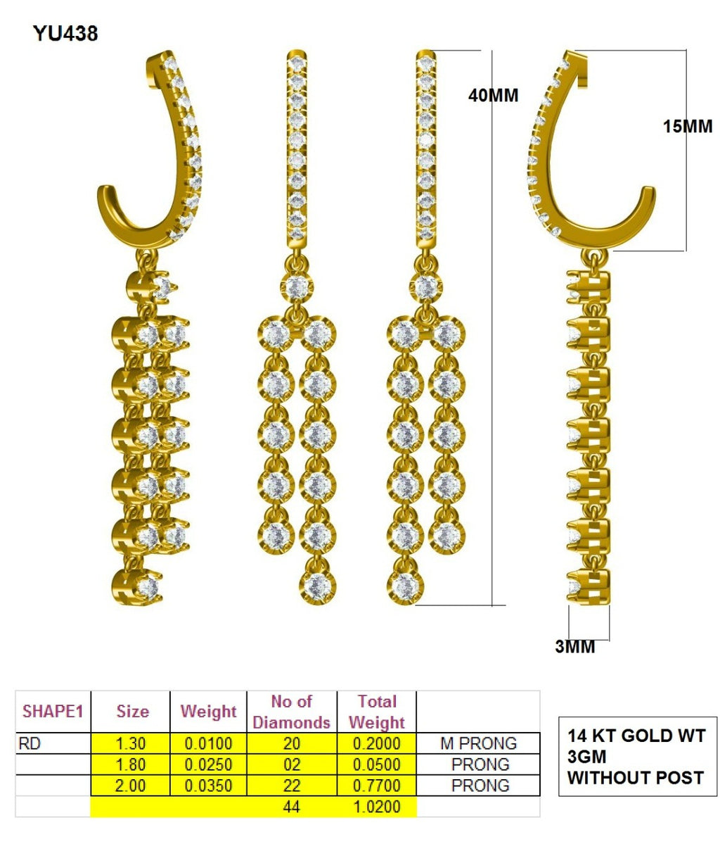 U Prong Dangle Earring