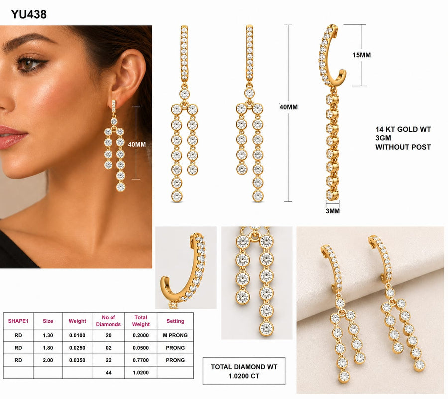 U Prong Dangle Earring