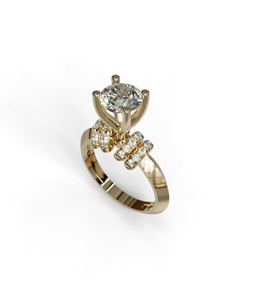 Knife Edge Shank Prong Setting Diamond Engagement Ring
