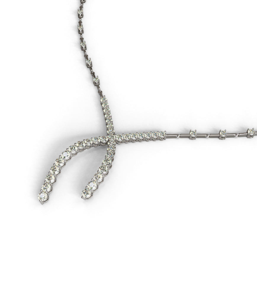 Diamond Bow Link Necklace