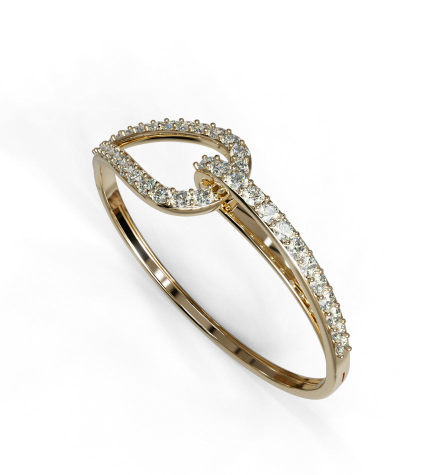 Double Loop Intertwined Diamond Bangle