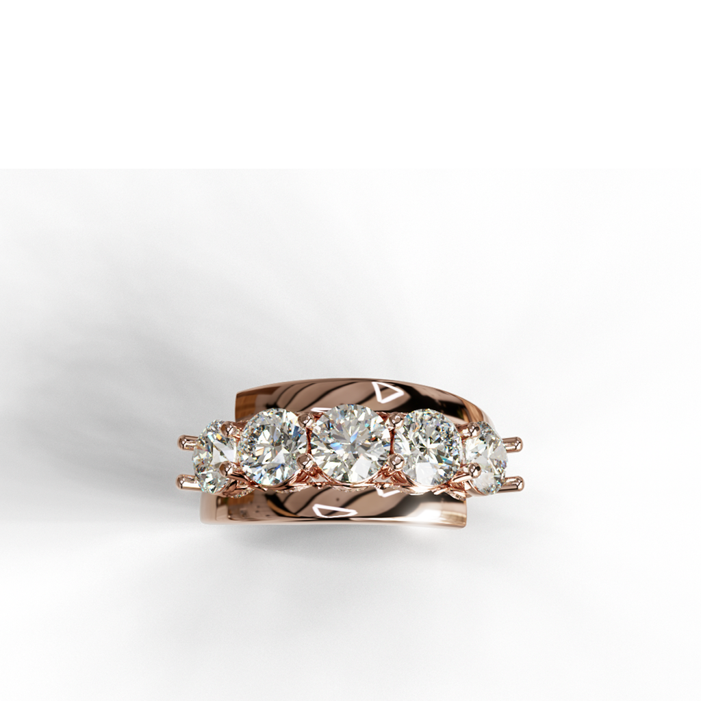 Five Stone 35 Pointers Diamond Ring