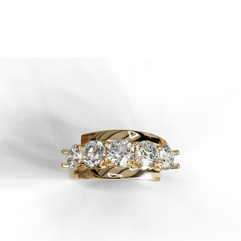 Five Stone 35 Pointers Diamond Ring