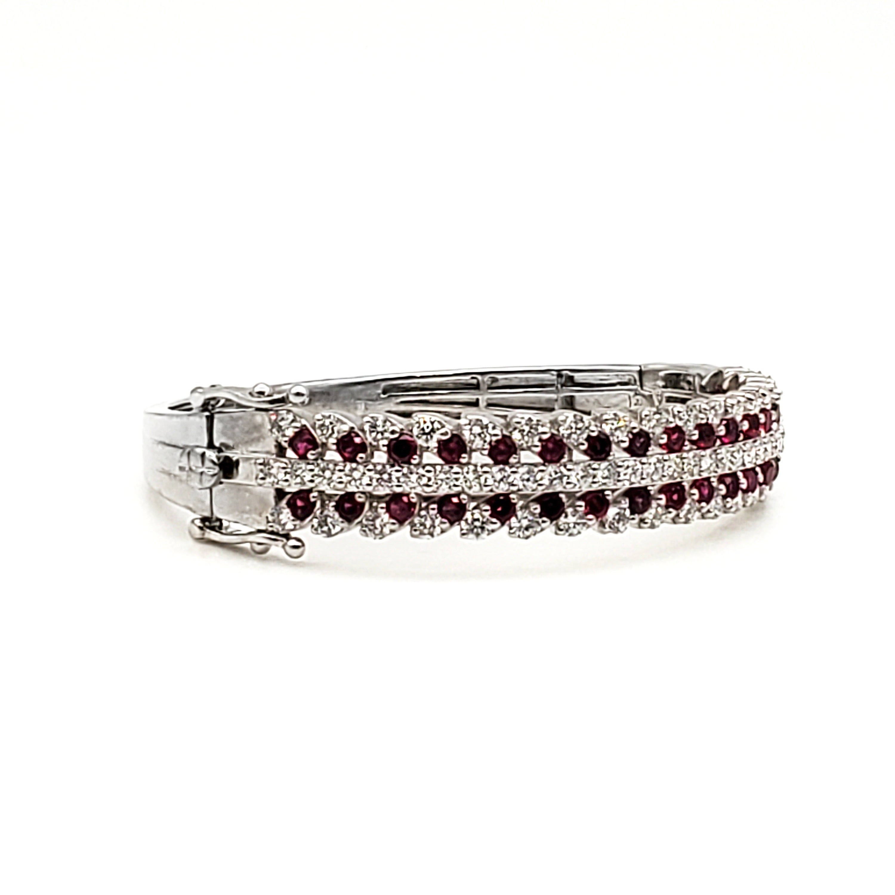 Diamond & Ruby Wave Design Bangle image 10