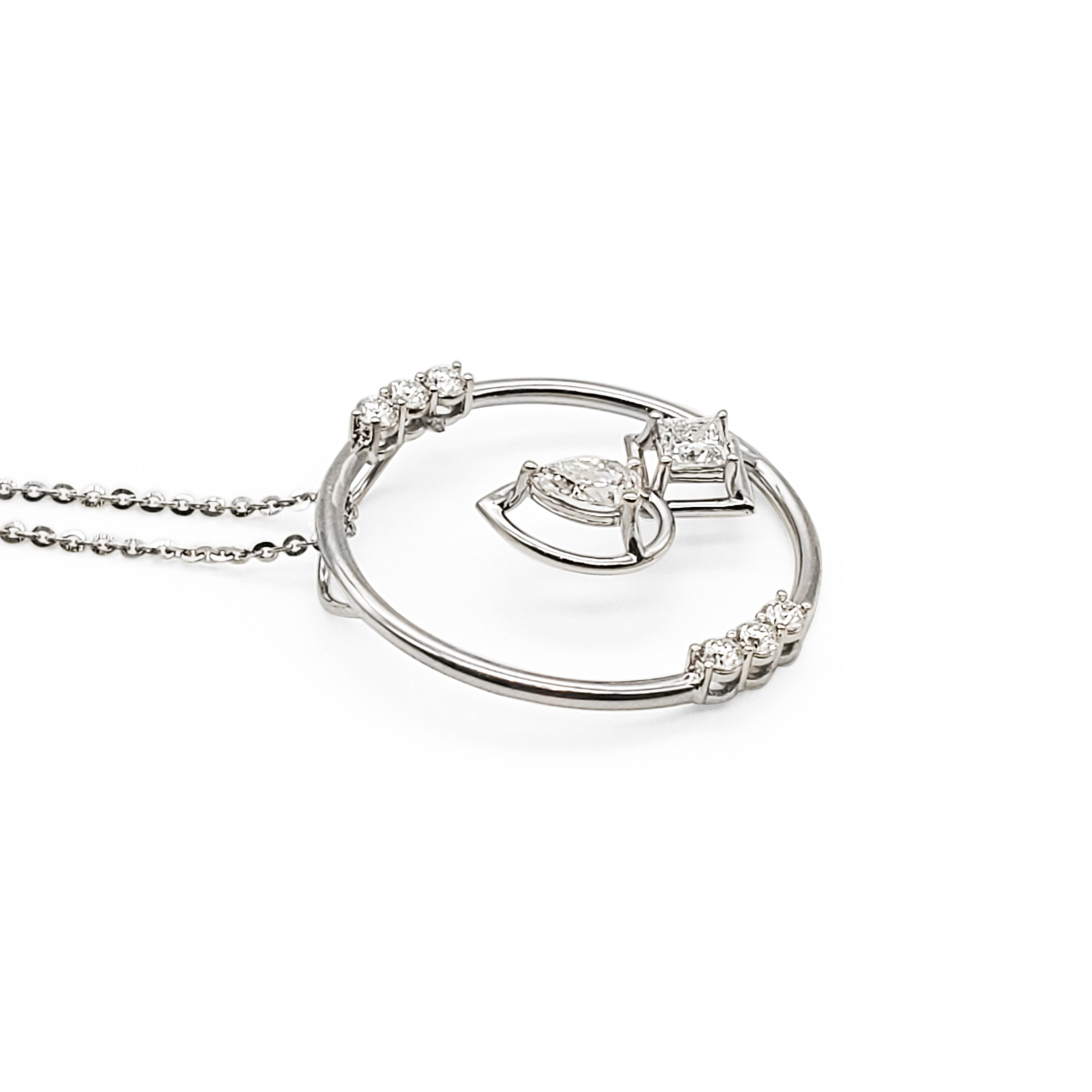 Fancy Shape Diamond Circle Pendant image 4