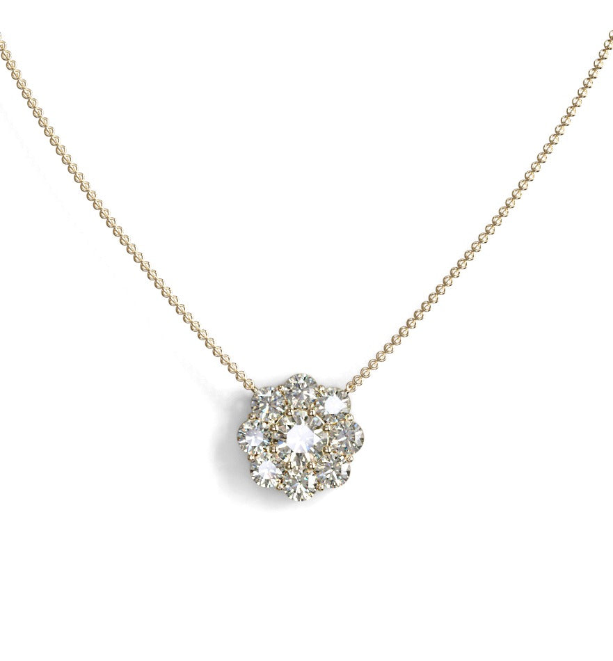 2ct Center, 50 pts Sides Halo Pendant image 1