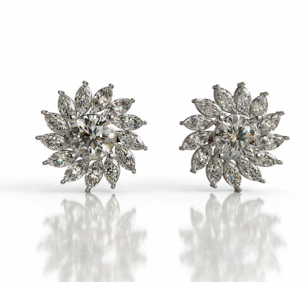 Sunflower Diamond Earring image 1