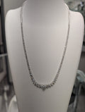 Heart Center Tapered Diamond Tennis Necklace image 0