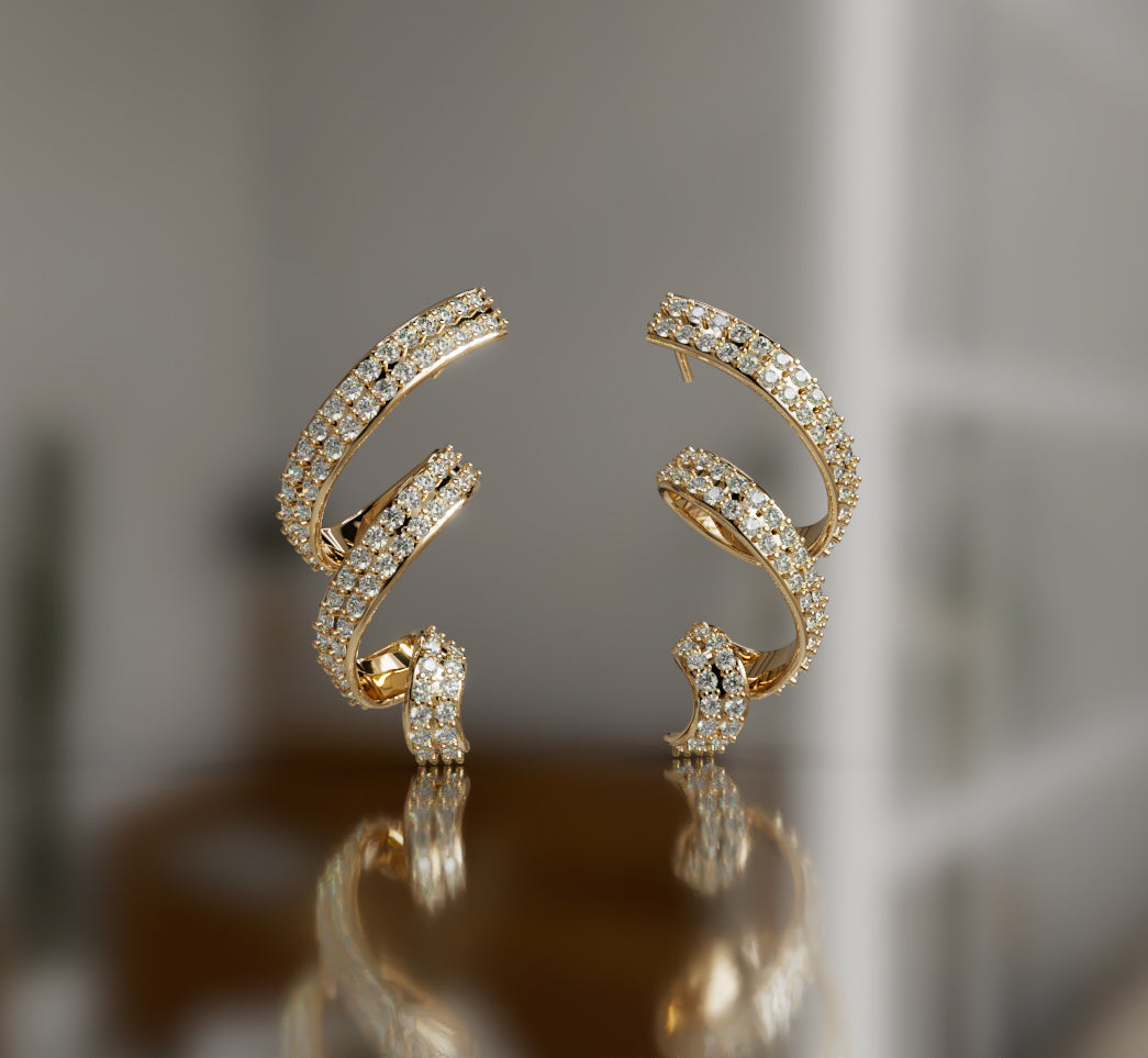 Circular Diamond Earring image 7