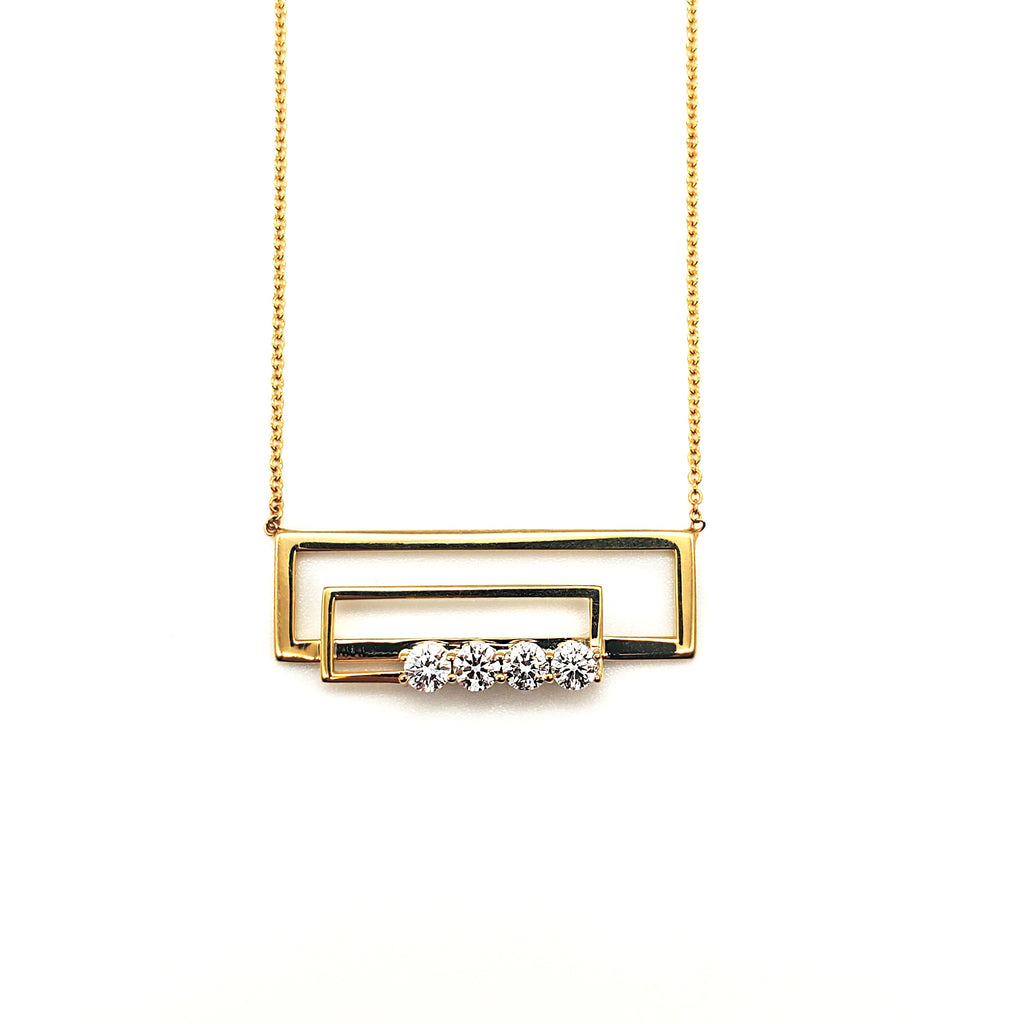 Double Rectangle Diamond Pendant image 4