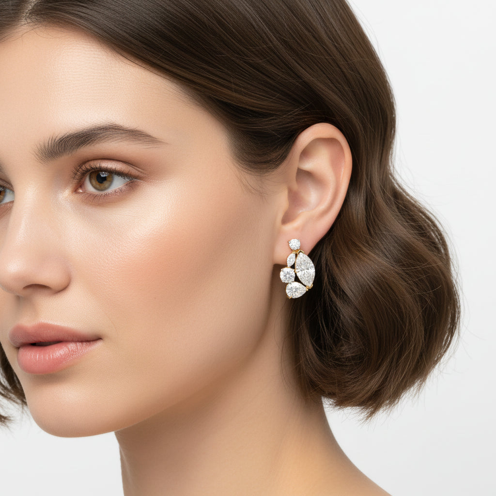 Aurora Cluster Fancy Diamond Earrings image 3