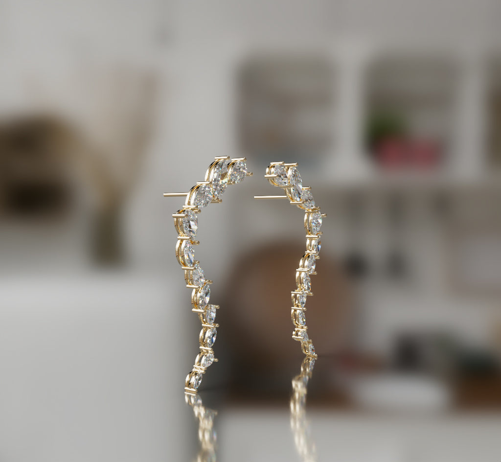 Marquise and Pear Diamond Drop Earring image 12