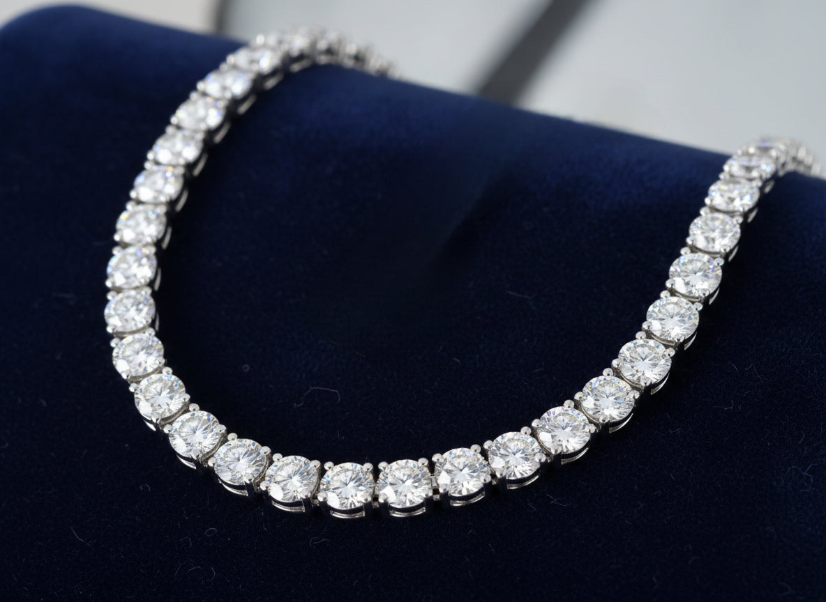 4 Prong Classic Diamond Tennis Necklace image 1