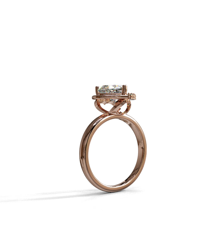 Half Halo 1.5ct Heart Shape Crown Fancy Ring image 0