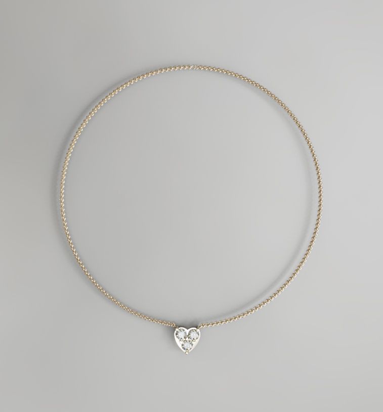 3 Carat Total Heart Shape Pendant image 3