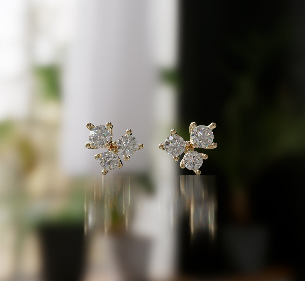 Lumi�re Blossom Diamond Stud Earring image 7