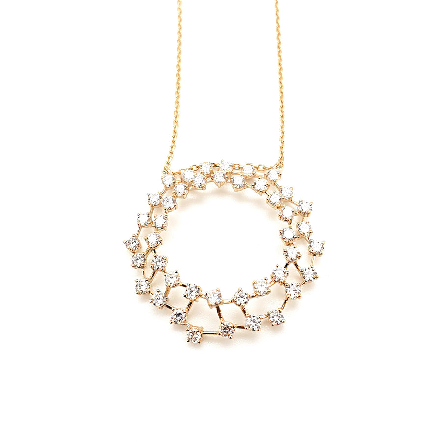 Double Circle Diamond Pendant