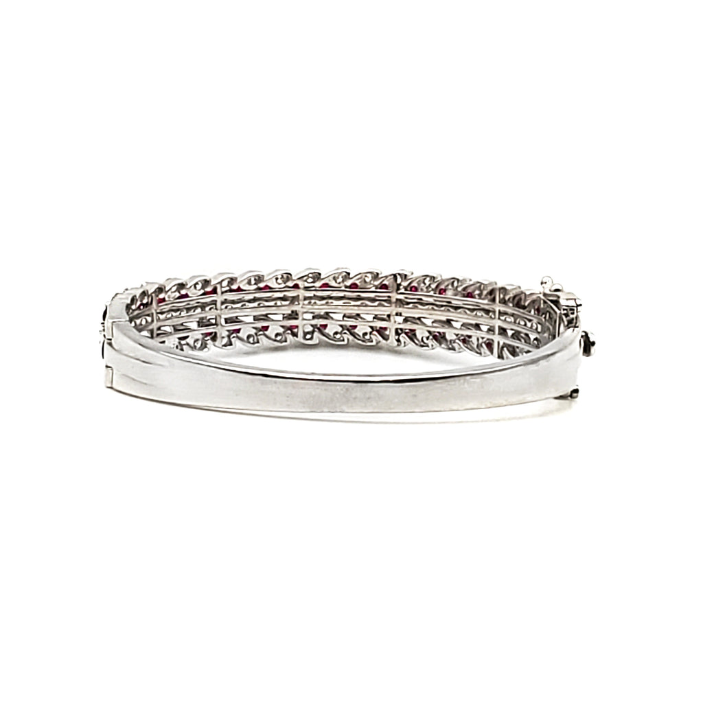 Diamond & Ruby Wave Design Bangle image 7